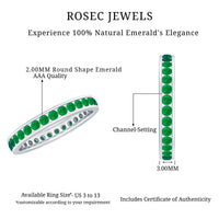 Channel Set Emerald Full Eternity Band Ring for Women