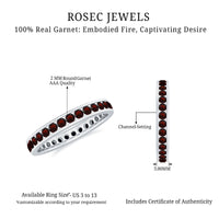 Certified Natural Garnet Eternity Ring in Channel Setting