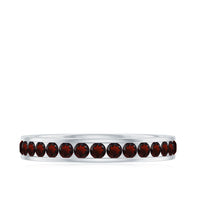 Certified Natural Garnet Eternity Ring in Channel Setting