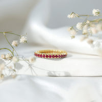 Natural Ruby Full Eternity Ring with Diamond for Women