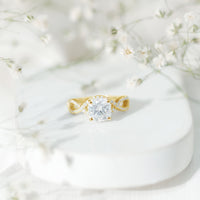 3 CT Cushion Cut Moissanite Solitaire Ring With Crossover Shank