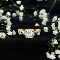 3 CT Cushion Cut Moissanite Solitaire Ring With Crossover Shank
