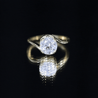 2 Carat Round Moissanite Bypass Engagement Ring