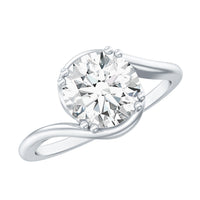 2 Carat Round Moissanite Bypass Engagement Ring