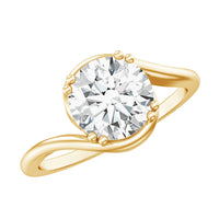2 Carat Round Moissanite Bypass Engagement Ring