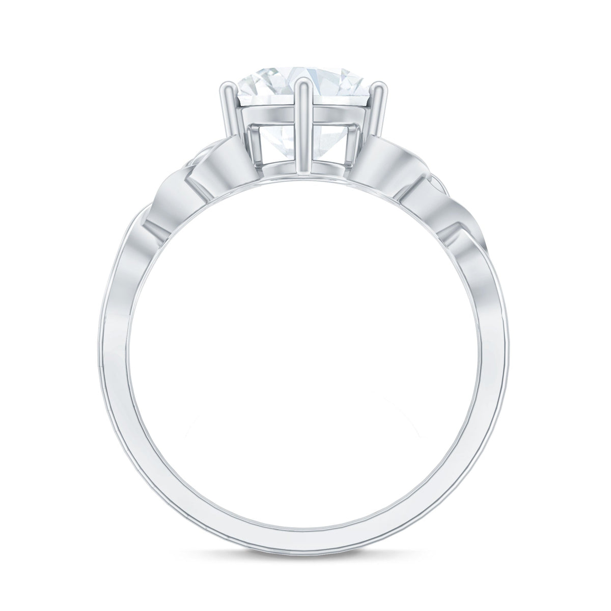 8 MM Round Cut Moissanite Celtic Design Engagement Ring