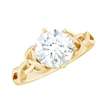 8 MM Round Cut Moissanite Celtic Design Engagement Ring