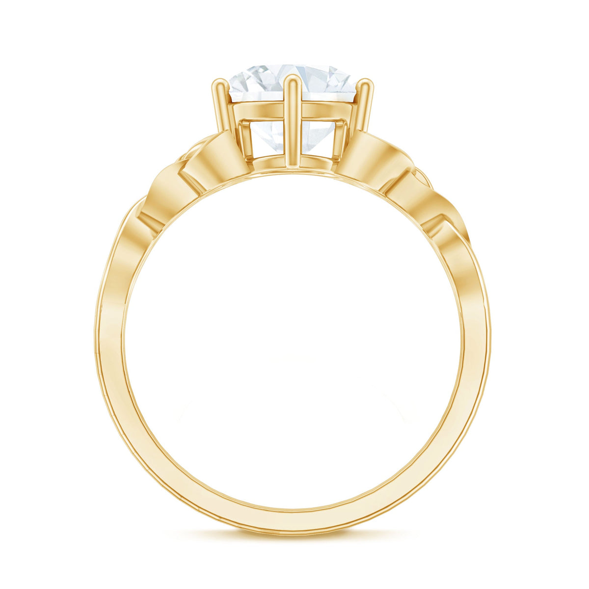 8 MM Round Cut Moissanite Celtic Design Engagement Ring
