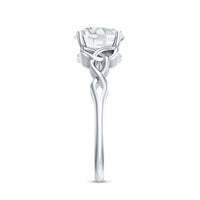 Round Moissanite Solitaire Engagement Ring with Celtic Details