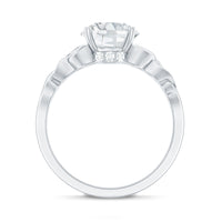 Round Moissanite Solitaire Engagement Ring with Celtic Details