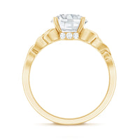 Round Moissanite Solitaire Engagement Ring with Celtic Details