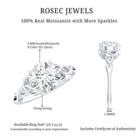 Certified Solitaire Moissanite Celtic Design Engagement Ring