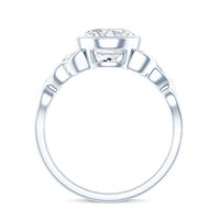 Solitaire Moissanite Celtic Knot Engagement Ring in Bezel Setting
