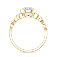 Solitaire Moissanite Celtic Knot Engagement Ring in Bezel Setting