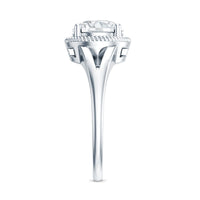 Round moissanite rope band engagement ring from Rosec Jewels, showcasing a 2-carat design with intricate rope detailing.