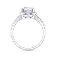 Round moissanite rope band engagement ring with 2 carats from Rosec Jewels, featuring a detailed twisted rope design.