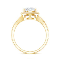 Round moissanite rope band engagement ring with 2-carat total weight from Rosec Jewels, featuring intricate rope design and sparkling stones.
