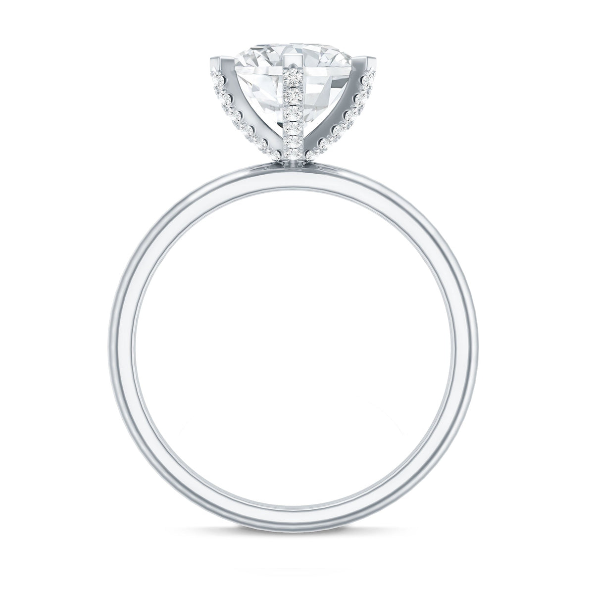 8 MM Round Brilliant Cut Lab Grown Diamond Engagement Ring