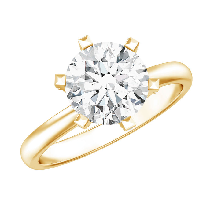 8 mm round brilliant cut lab grown diamond engagement ring by Rosec Jewels, featuring a sparkling central diamond and elegant band.