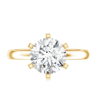 8 MM Round Brilliant Cut Lab Grown Diamond Engagement Ring