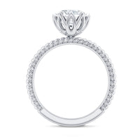 2 CT Moissanite Engagement Ring with Twisted Rope Band