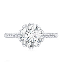 2 CT Moissanite Engagement Ring with Twisted Rope Band