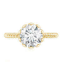 2 CT Moissanite Engagement Ring with Twisted Rope Band