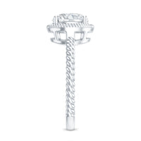 Brilliant Cut 8 MM Moissanite Rope Band Engagement Ring