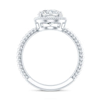Brilliant Cut 8 MM Moissanite Rope Band Engagement Ring