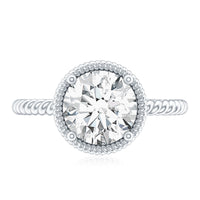 Brilliant Cut 8 MM Moissanite Rope Band Engagement Ring