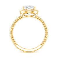 Brilliant Cut 8 MM Moissanite Rope Band Engagement Ring