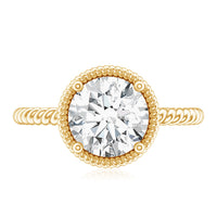 Brilliant Cut 8 MM Moissanite Rope Band Engagement Ring
