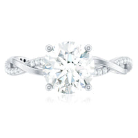 Round Cut Solitaire Moissanite Braided Engagement Ring