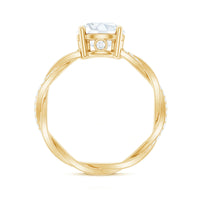 Round Cut Solitaire Moissanite Braided Engagement Ring