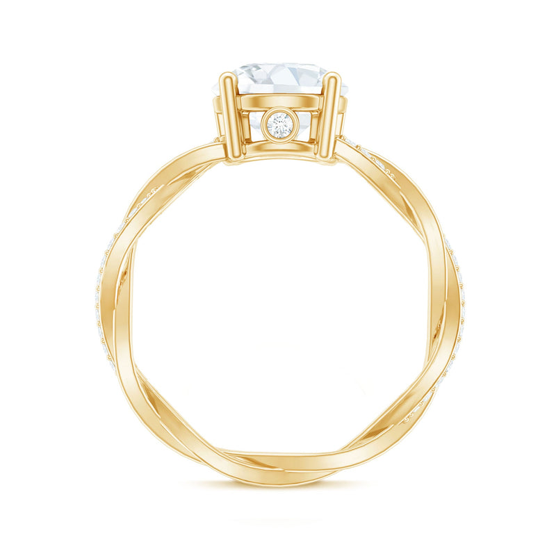 Round Cut Solitaire Moissanite Braided Engagement Ring