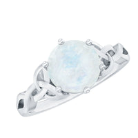 Genuine Moonstone Celtic Engagement Ring for Women