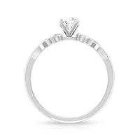 Round Moissanite Solitaire Celtic Promise Ring
