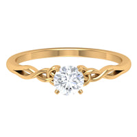 Round Moissanite Solitaire Celtic Promise Ring