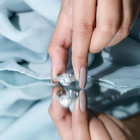 2 Carat Moissanite Round Cut Engagement Ring With Side Stones