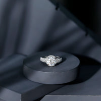2 Carat Moissanite Round Cut Engagement Ring With Side Stones