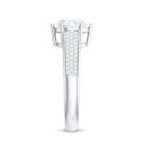 Certified Moissanite Side Stone Engagement Ring for Women