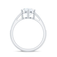 Certified Moissanite Side Stone Engagement Ring for Women