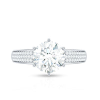 Certified Moissanite Side Stone Engagement Ring for Women