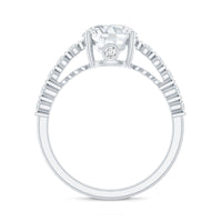 Solitaire Moissanite Engagement Ring with Side Stones