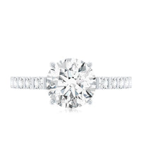 Solitaire Moissanite Engagement Ring with Side Stones