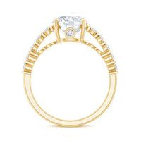 Solitaire Moissanite Engagement Ring with Side Stones