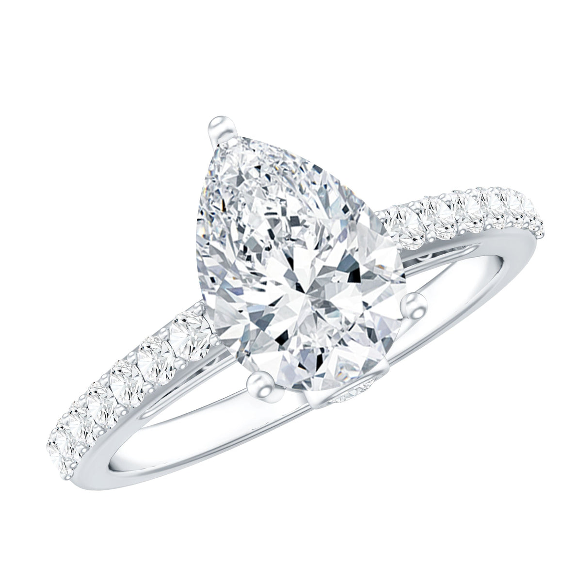 Certified 2.24 CT Moissanite Teardrop Engagement Ring For Her