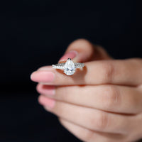 Certified 2.24 CT Moissanite Teardrop Engagement Ring For Her