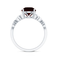 2.3 Carat Real Garnet Solitaire Engagement Ring with Celtic Knot