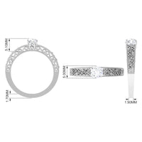 Cubic Zirconia Solitaire Vintage Inspired Filigree Ring in Claw Setting